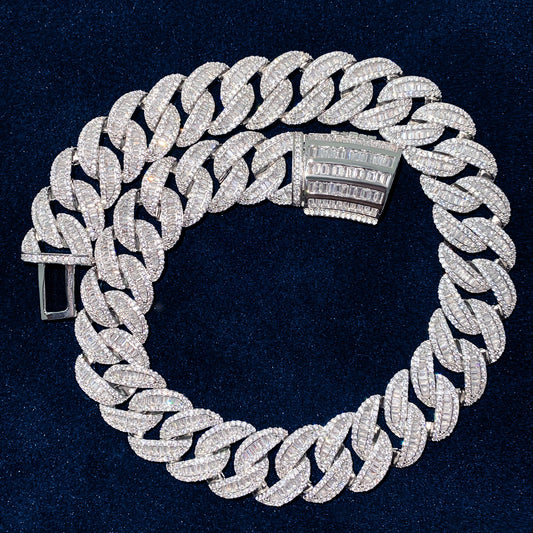 19MM Miami Cuban Chain Baguette Necklace
