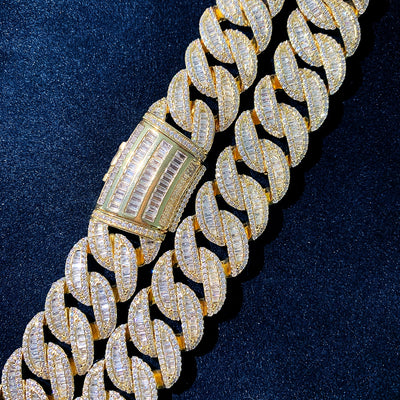 19MM Miami Cuban Chain Baguette Necklace