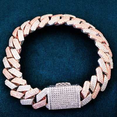 19MM Two Tone Miami Cuban Chain Bracelet