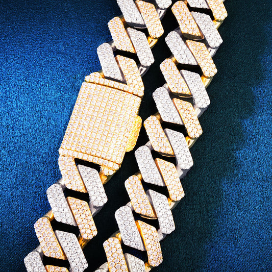 19MM Two Tone Miami Cuban Chain Necklace