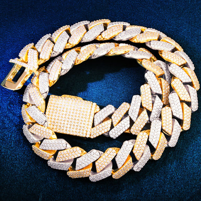 19MM Two Tone Miami Cuban Chain Necklace