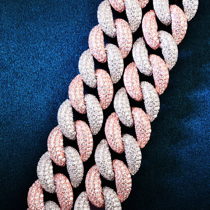 19mm Mixed Color Miami Cuban Chain Bracelet