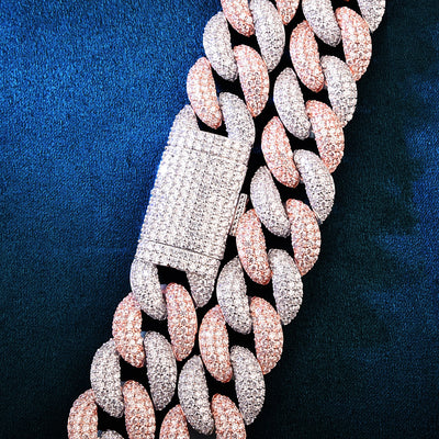 19mm Mixed Color Miami Cuban Chain Bracelet