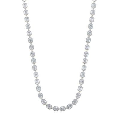 10K YELLOW GOLD BAGUETTE DIAMOND 24"" LINK CHAIN NECKLACE 15 CTTW_0