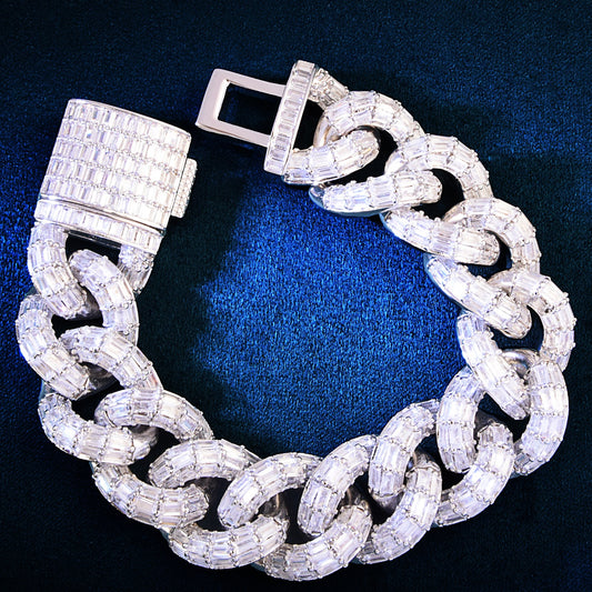 21mm Baguette Miami Cuban Bracelet