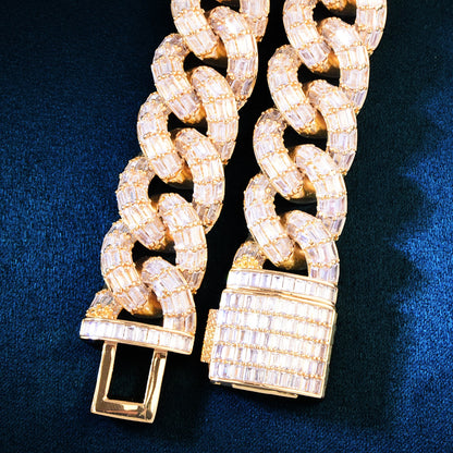 21mm Baguette Miami Cuban Necklace