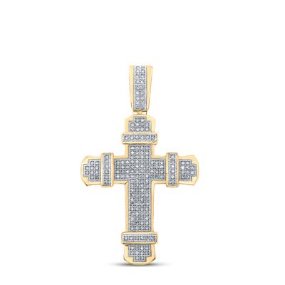 10K YELLOW GOLD ROUND DIAMOND CHARM PENDANT 1/2 CTTW