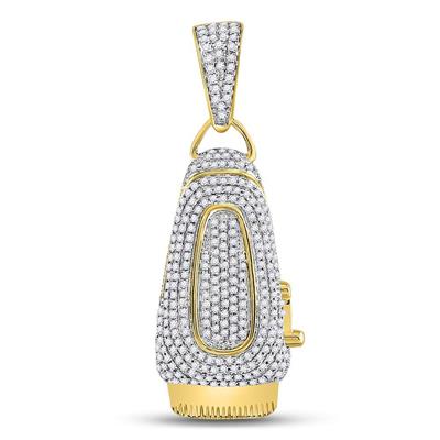 10K YELLOW GOLD ROUND DIAMOND BARBER CLIPPER TRIMMER CHARM PENDANT 1 CTTW