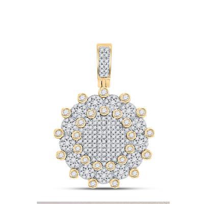 10K YELLOW GOLD ROUND DIAMOND CIRCLE CHARM PENDANT 1 CTTW