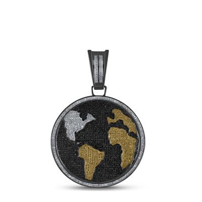 2 7/8CT-DIA MICRO-PAVE MENS CHARM