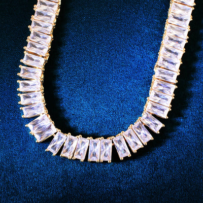 9MM Ice Out Baguette Chain Necklace