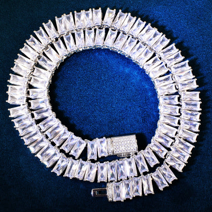 9MM Ice Out Baguette Chain Necklace