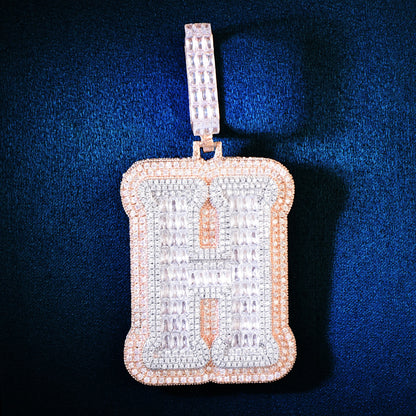 A~Z Single Baguette Letter Name Hip Hop Pendant