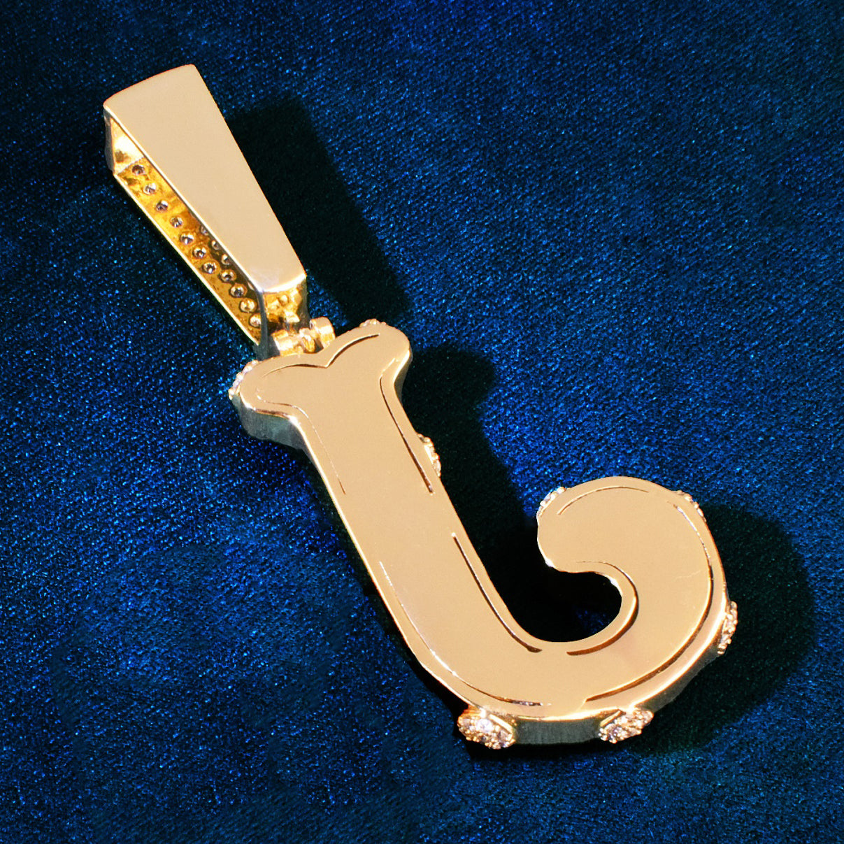 A~Z Single Double Layer Letter Name Hip Hop Pendant Necklace