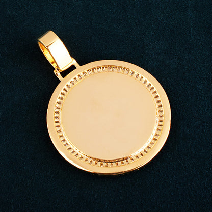 Baguette Round Photo Necklace