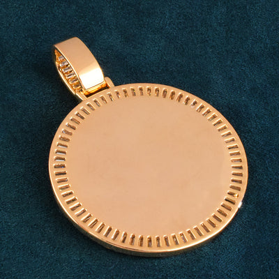 Round Baguette Photo Necklace