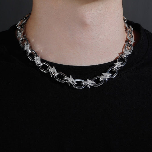 12mm Lightning Cuban Link Necklace