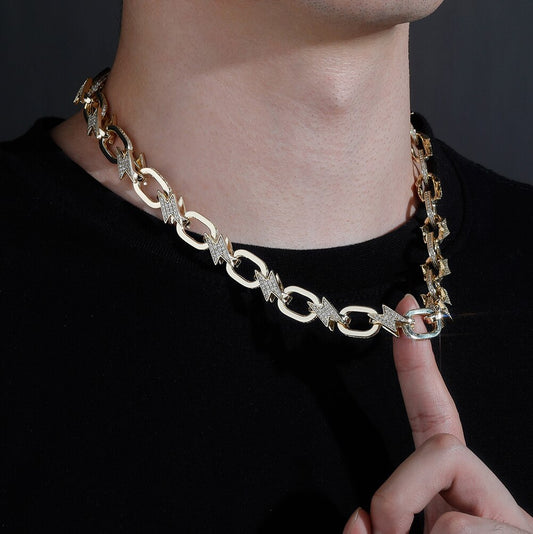 12mm Lightning Cuban Link Necklace