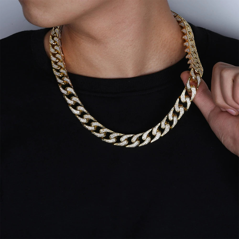 16mm Square Men Cuban Link Necklace