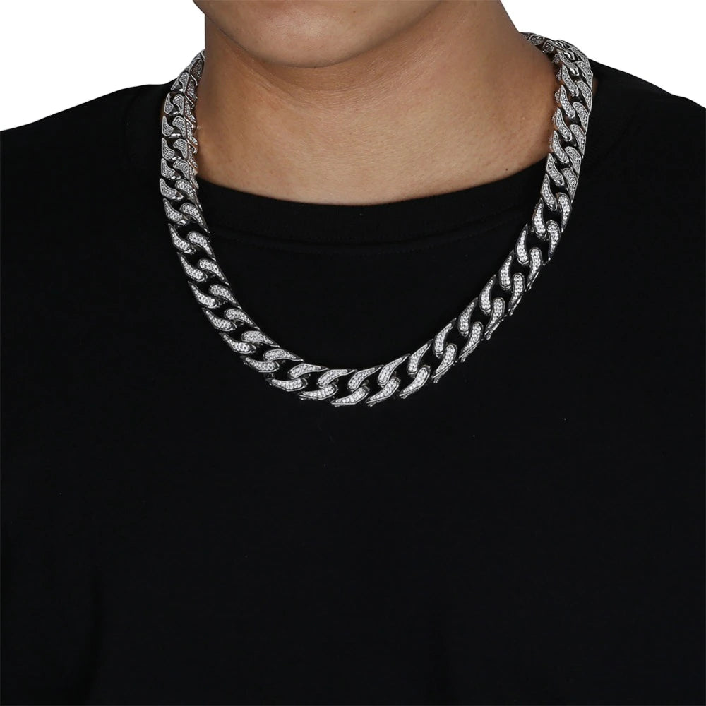 16mm Square Men Cuban Link Necklace