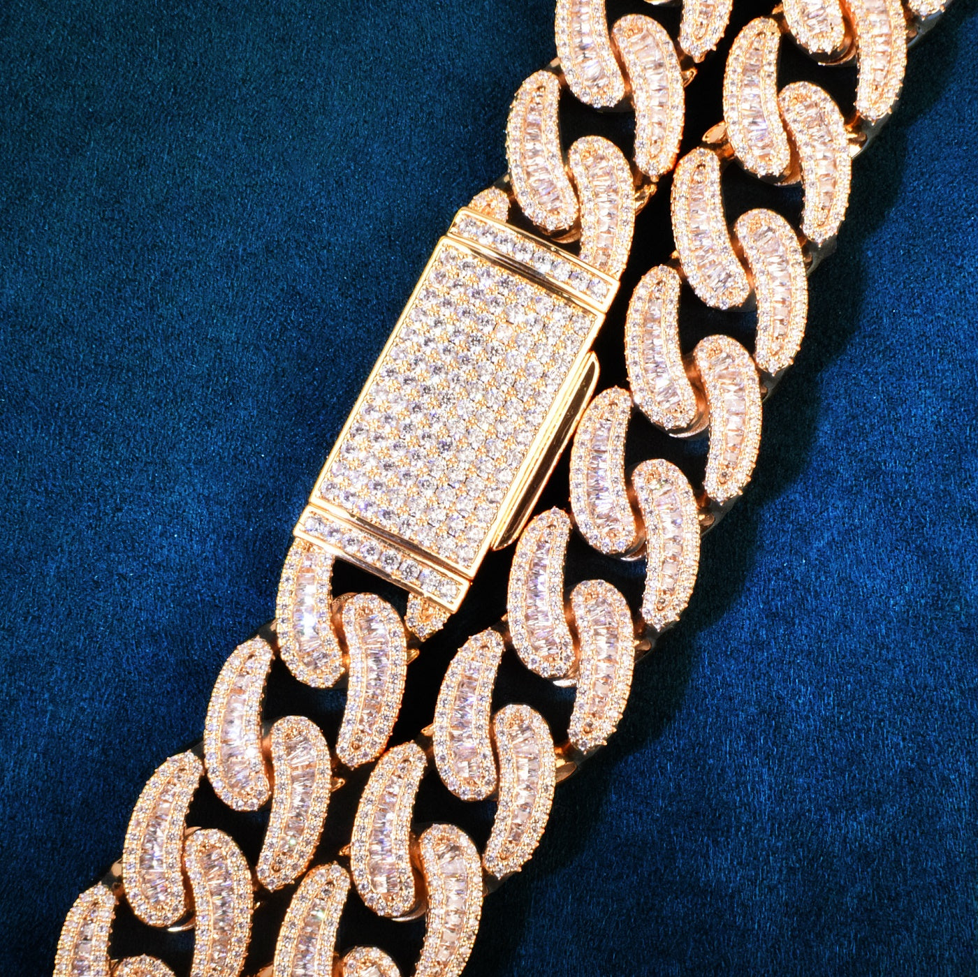 Miami Cuban Chain Baguette Hip Hop Necklace 17mm