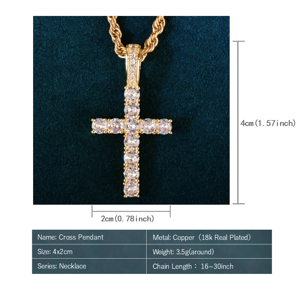 Row Cross Necklace