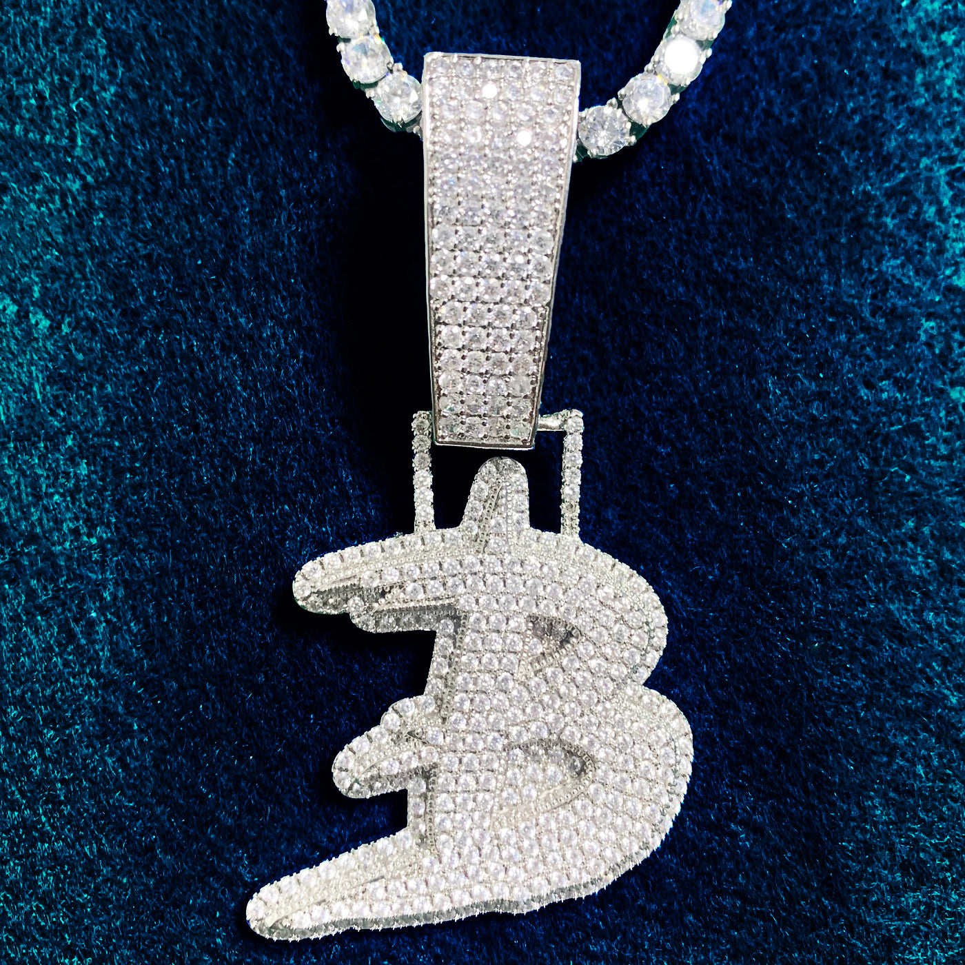 Single Brush Script Cursive Letter Pendant Necklace – Grillz.com