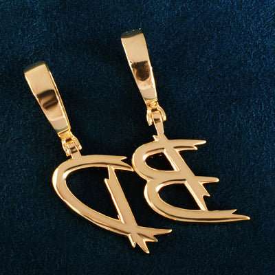 Single Cursive Letter Pendant Necklace