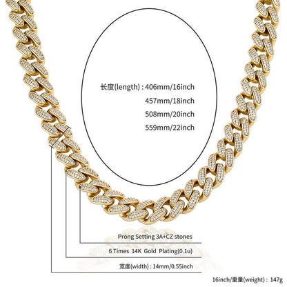 12mm/14mm Cuban Chain Necklace