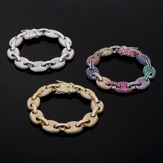 12MM Solid Back Cuban Link Bracelet