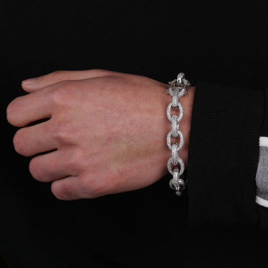 12mm Mens Charm Link Bracelet