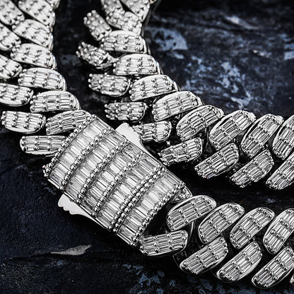 16mm Luxury Baguette Prong Set Cuban Necklace