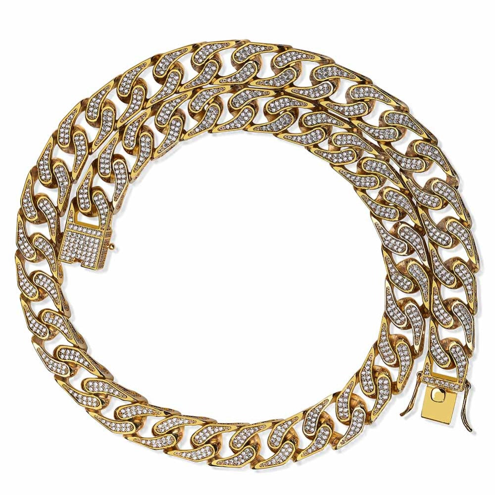 16mm Square Men Cuban Link Necklace