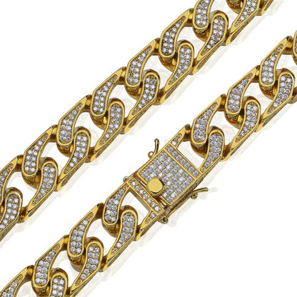 16mm Square Men Cuban Link Necklace