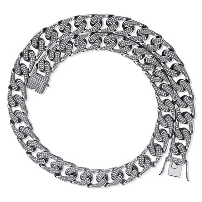 16mm Square Men Cuban Link Necklace