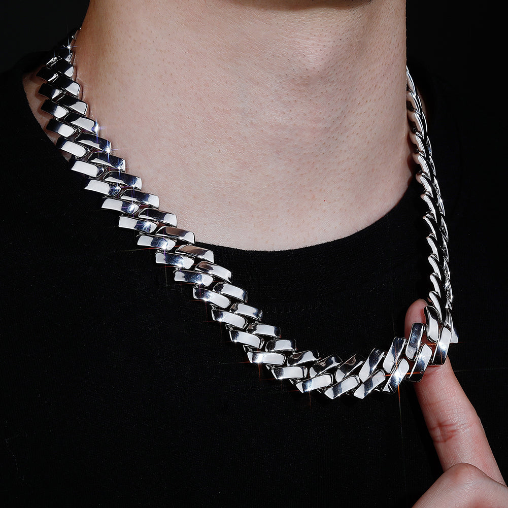 18mm Cuban Chain Miami Prong Link Chain Glossy
