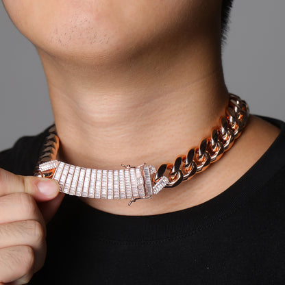 18mm Long Lock Clasp Cuban Necklace