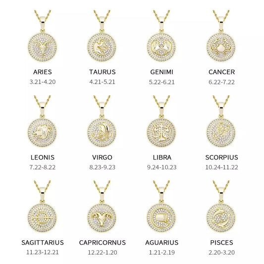 12 Zodiac Signs Necklace