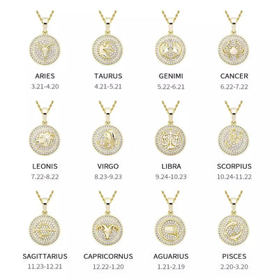 12 Zodiac Signs Necklace