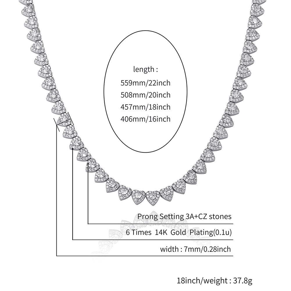 Heart Tennis Necklace