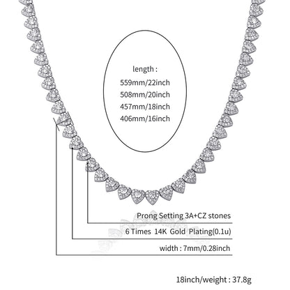 Heart Tennis Necklace