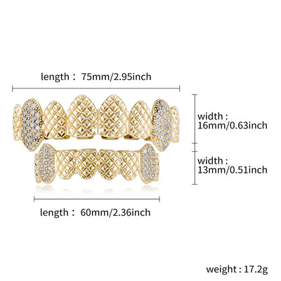 8 Top & 8 Bottom Iced Out CZ  Grill Set
