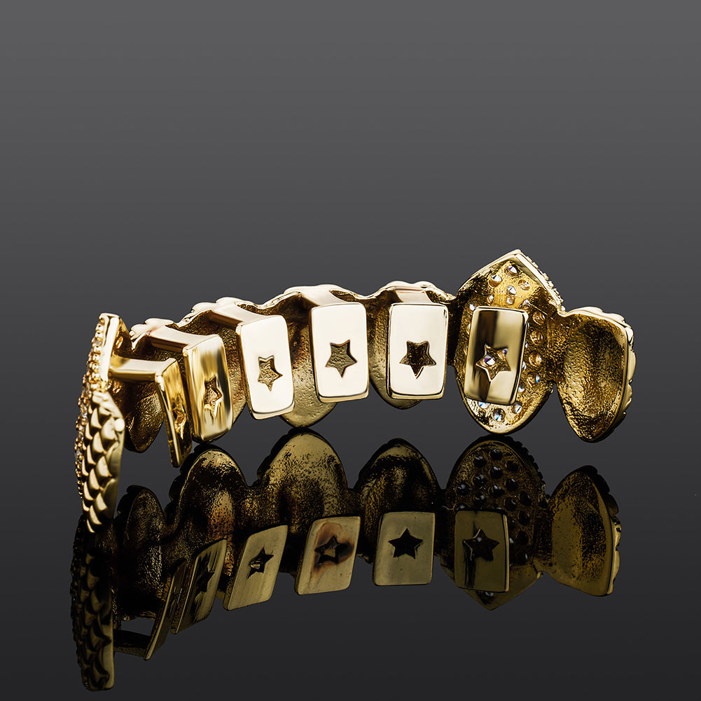 8 Top & 8 Bottom Iced Out CZ  Grill Set