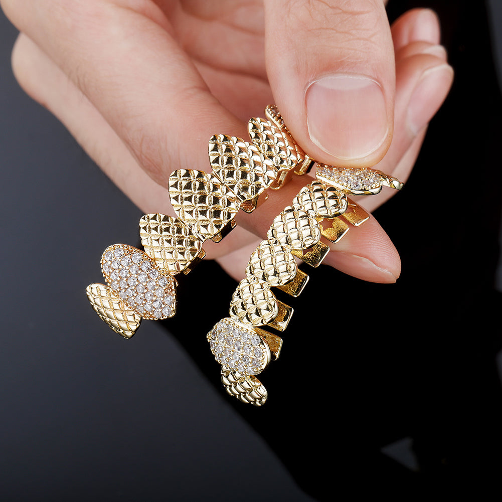 8 Top & 8 Bottom Iced Out CZ  Grill Set