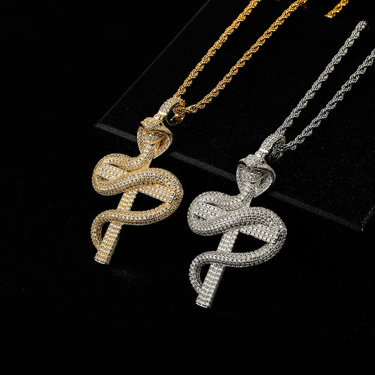 Snake Cross Necklace