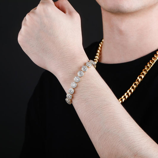 Round Micro Pave CZ Stone 10mm Bracelet