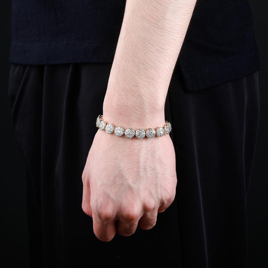 Round Micro Pave CZ Stone 10mm Bracelet