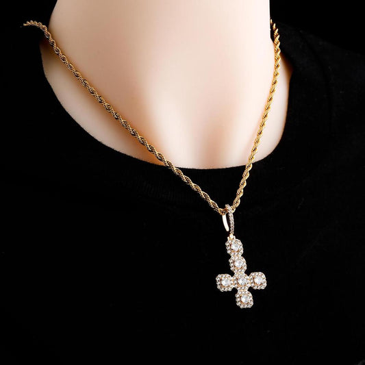 Handstand Cross Necklace