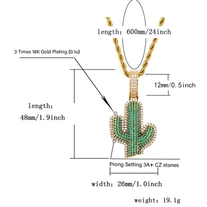 Green Cactus Necklace