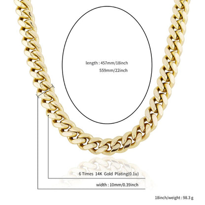 10MM & 12MM Cuban Chain Necklace